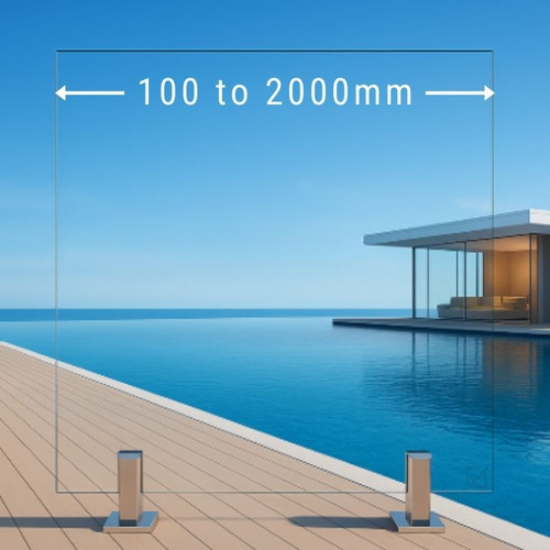Frameless Glass Pool Fence Panels - 39 Sizes In Stock! - 100mm to 2000mm wide