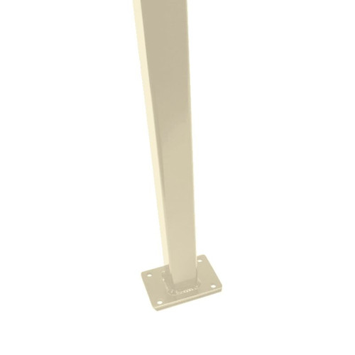 Flanged Fence Post with cap 1.3m - to bolt down - Primrose Cream Flanged Fence Post with cap 1.3m - to bolt down - Primrose Cream