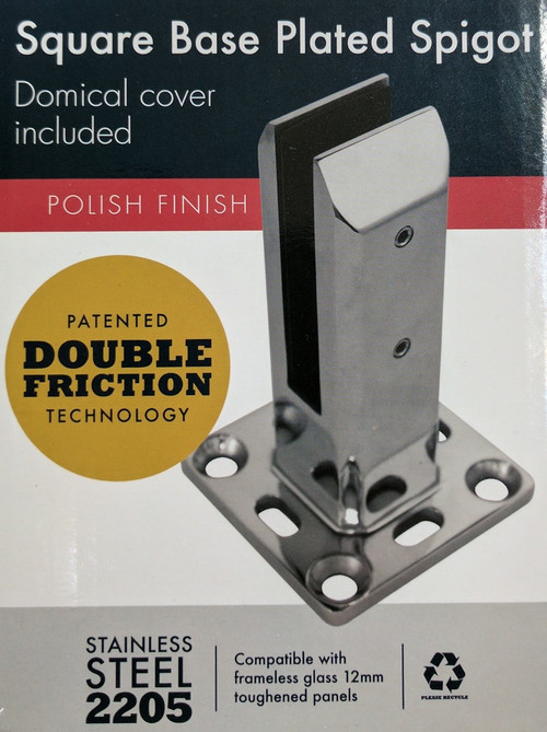 2205 Stainless Steel 'Double Friction' Spigot for Frameless Glass Pool Fencing, to bolt down - Includes Cover. 2205 Stainless Steel 'Double Friction' Spigot for Frameless Glass Pool Fencing, to bolt down - Includes Cover.