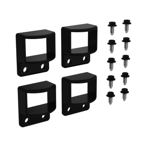 SlatFence Fence Panel Fittings Set - 4 brackets with screws - Black