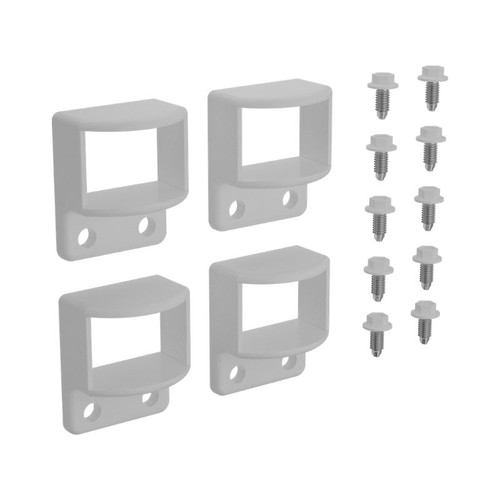 SlatFence Fence Panel Fittings Set - 4 brackets with screws - White