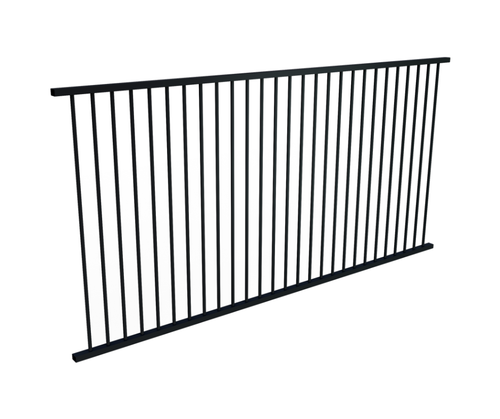 3m Long x 1.2m high Black Flat Top Pool Fence Panel.