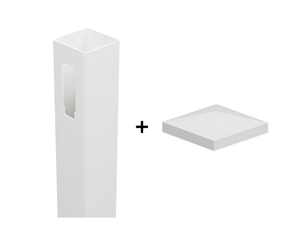 1 Way Post for Full Privacy Fence - 2500mm long - 127x127mm wide - 3.8mm Wall Thickness - with cap 1 Way Post for Full Privacy Fence - 2500mm long - 127x127mm wide - 3.8mm Wall Thickness - with cap