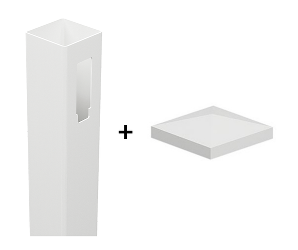 2 Way Post for Full Privacy Fence - 2500mm long - 127x127mm wide - 3.8mm Wall Thickness - Comes With Tapered Cap