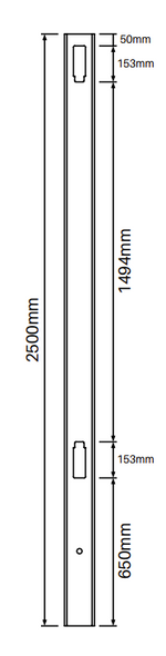 90 Degree Post for Full Privacy Fence - 2500mm long - 127x127mm wide - 3.8mm Wall Thickness - Comes With Tapered Cap - Info