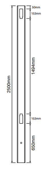 Heavy Duty Gate Post for Full Privacy Fence - 2500mm long - 127x127mm wide - 3.8mm Wall Thickness - Comes With Tapered Cap - Info