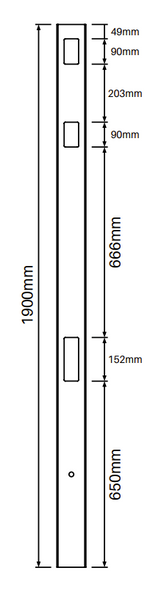 1 Way Post for Semi Privacy Fence - 1900mm long - 102x102mm wide - 3.8mm Wall Thickness - Info