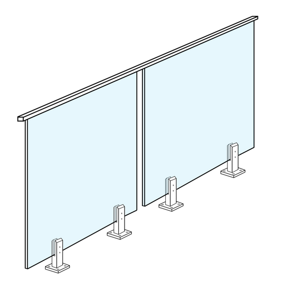 15mm Frameless Glass Panels for Balustrade with top rail