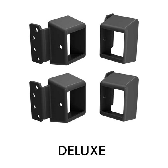 Heavy Duty DELUXE Security Brackets - 40x40mm  - PACK of 4 - BLACK - DETE spec, compliant.