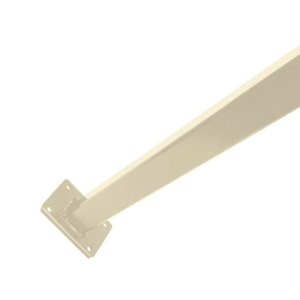 Extra Long Flanged Fence Post (used also as pool gate latch post) with cap 1.6m - to bolt down - Primrose Cream