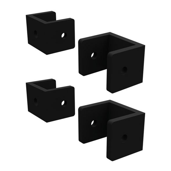 "C" Bracket Kit for BARRIER (BARR) Batten Fence Panel - SATIN BLACK  (4 PACK)