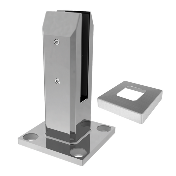 Premium Heavy Duty Base Plated Balustrade Grade Spigot 60mm x 45mm Square - Polished