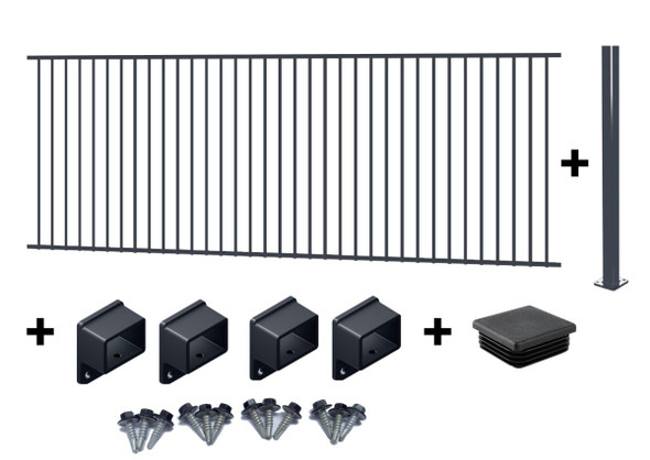 3m wide Easy-Buy pool fencing package Deal with bolt-down base plated post and brackets in 10 Designer colours.