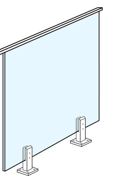Glass Systems/Glass Balustrading/Glass Balustrade Panel with stainless steel top rail