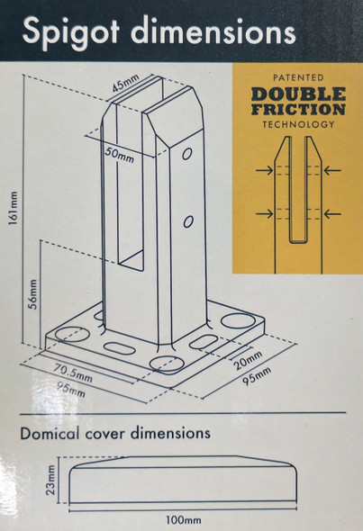 Easy Adjust' Square Premium Designer Spigot (To Bolt Down) with patented 'double friction' technology. - Includes Cover Plate!