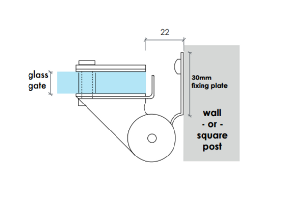 Glass Gate wall hinges