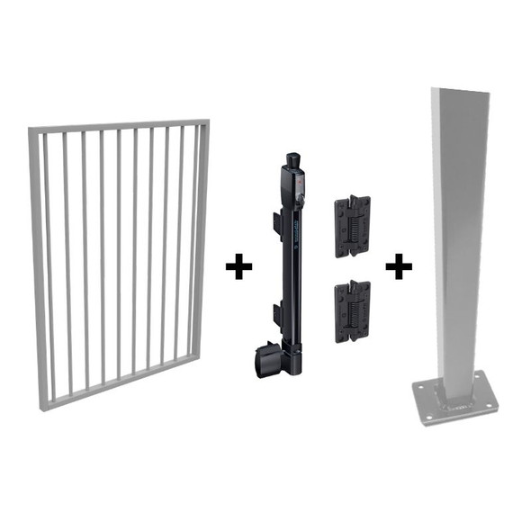 Pool Safe Gate Kit - with flanged latch post (1.6m) to bolt down - Colour is your choice!