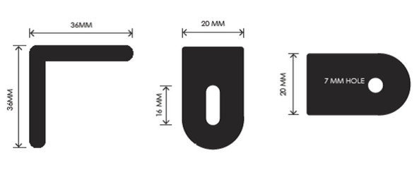 Black Aluminium L Bracket Info