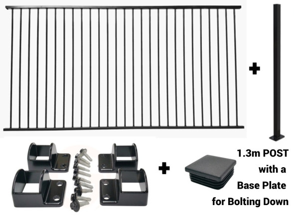 Australia Wide Easy-Buy Pool Fence Package Deal with a Bolt Down Post in-stock and available in New South Wales, Victoria, South Australia, Perth and Queensland | Fence Guru