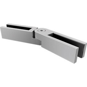 RIGI Premium Inline Glass to Glass Joiner Satin Stainless Steel Finish