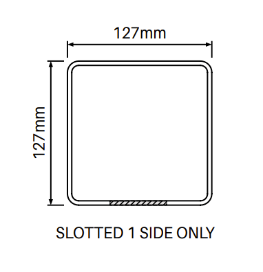 1 Way Post for Full Privacy Fence - 2500mm long - 127x127mm wide - 3.8mm Wall Thickness - Width info