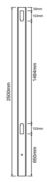 2 Way Post for Full Privacy Fence - 2500mm long - 127x127mm wide - 3.8mm Wall Thickness - Comes With Tapered Cap