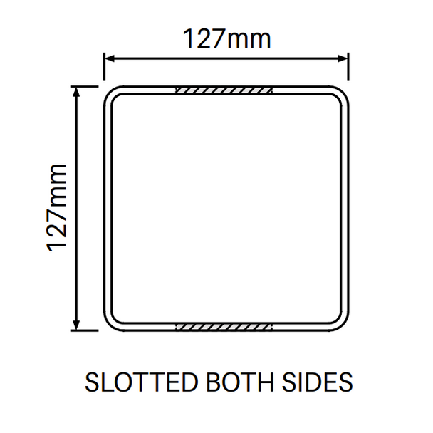 2 Way Post for Full Privacy Fence - 2500mm long - 127x127mm wide - 3.8mm Wall Thickness - Comes With Tapered Cap