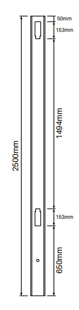 90 Degree Post for Full Privacy Fence - 2500mm long - 127x127mm wide - 3.8mm Wall Thickness - Comes With Tapered Cap - Info