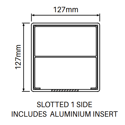 Heavy Duty Gate Post for Full Privacy Fence - 2500mm long - 127x127mm wide - 3.8mm Wall Thickness - Comes With Tapered Cap - Info
