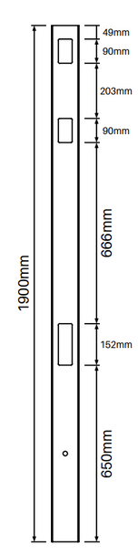 90 Degree Post for Semi Privacy Fence - 1900mm long - 102x102mm wide - 3.8mm Wall Thickness - Info