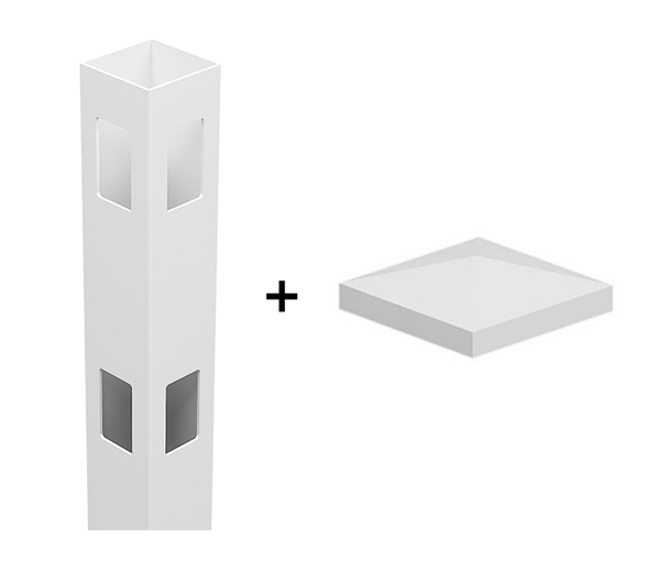 90 Degree Post for Semi Privacy Fence - 1900mm long - 102x102mm wide - 3.8mm Wall Thickness