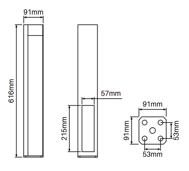 Concealed Heavy Duty Base Plate for Semi Privacy Posts - 616mm long - Info