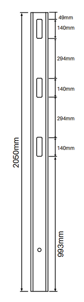 1 Way Post for 3 Rail Fencing - 2050mm long - 127x127mm wide - 3.8mm Wall Thickness - Comes With Tapered Cap - Info