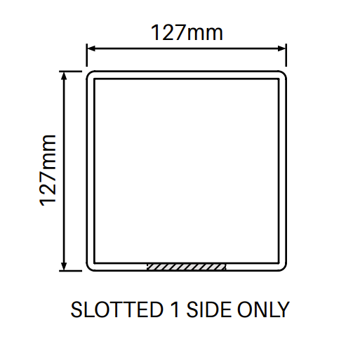 1 Way Post for 3 Rail Fencing - 2050mm long - 127x127mm wide - 3.8mm Wall Thickness - Comes With Tapered Cap - Info