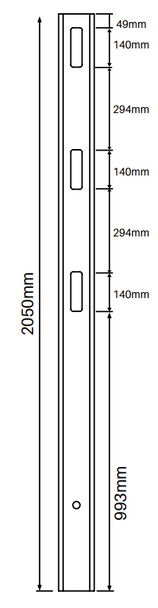 90 Degree Post for 3 Rail Fencing - 2050mm long - 127x127mm wide - 3.8mm Wall Thickness - Comes With Tapered Cap - Info