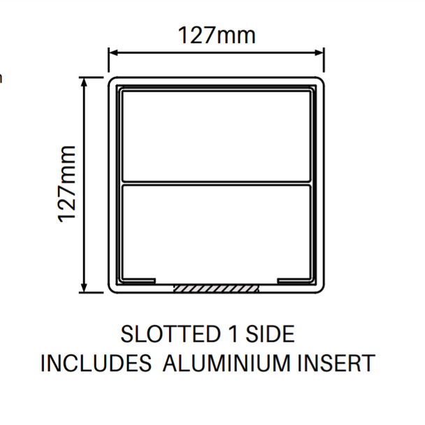 Heavy Duty Gate Post for 3 Rail Fencing - 2050mm long - 127x127mm wide - 3.8mm Wall Thickness - Comes With Tapered Cap - Info