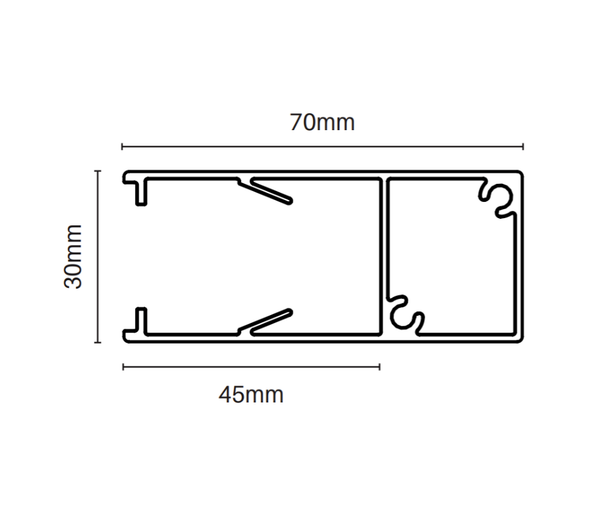70x30mm Batten Front - 6100mm long - Info