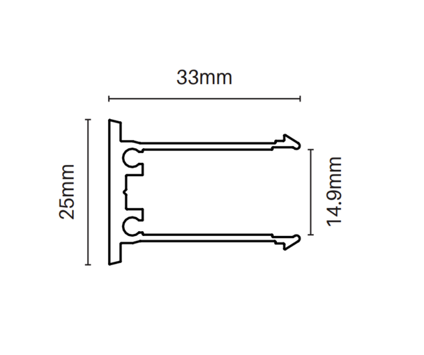 100x50mm Back Clip - 6100mm long - Info