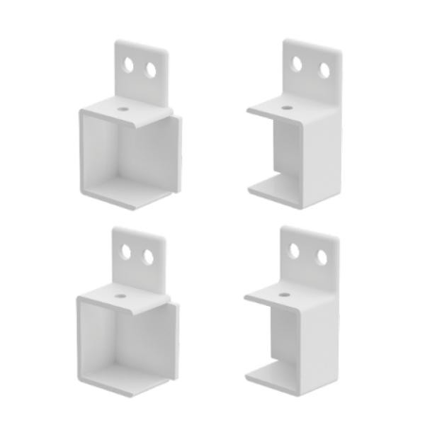 Aluminium Horizontal Brackets for Battens Rail - Pack of 4 - Choose your colour