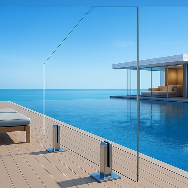 12mm Glass Raked Retaining Wall Pool Fencing Panels Ready-to-go!