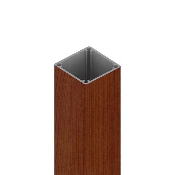 Wood Print Aluminium 50x50mm Post - 2.4m Long (Includes Top Cap) - Kwila