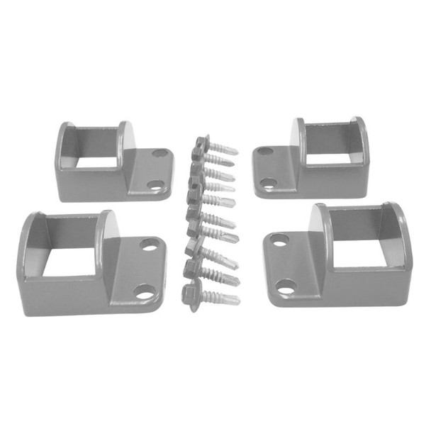 Original Style Pool Fence Panel Fittings Bracket Set - Silver (Used if square style is out of stock).