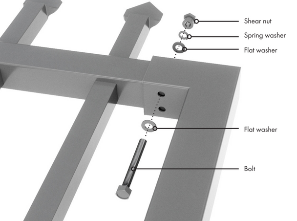 DIY Custom Width ALUMINIUM Security Gate Kit with bolts - 1800mm High