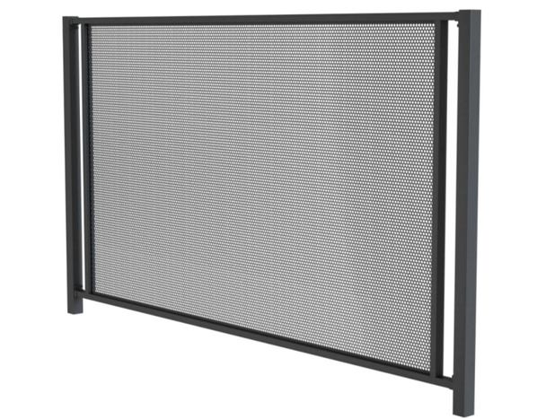 Premium Perforated Pool Fence Panels are fitted with Standard Black Aluminium Pool Fence Brackets.