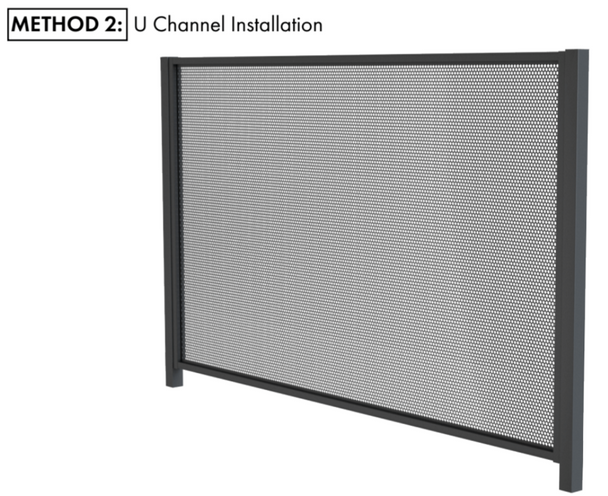 Premium Aluminium Perforated Pool Fence Panels installed with U Channel Fixing Method 2.