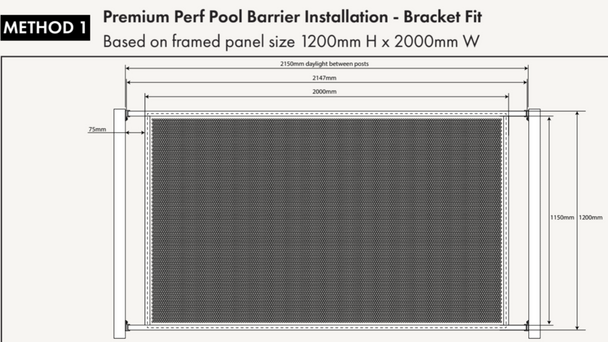 Perforated Pool Fence Panel Standard Installation Method 1 Detail.