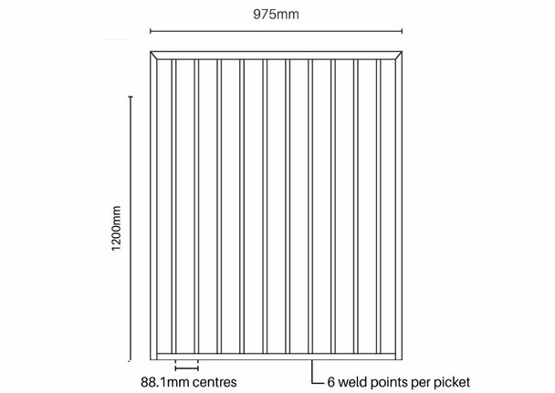 Premium Pearl White Pool Gate - 975mm wide x 1.2m high - Aluminium Flat Top Design.