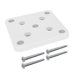 Base Plate with Screws to suit special heavy duty 50x50mm post - Premium Pearl White