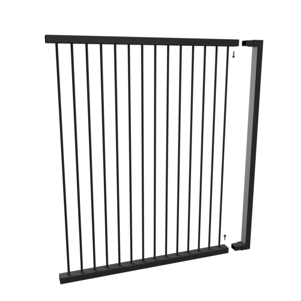 Diagram showing fitment of DIY Custom Width Gate-Makers to fencing panels - Pearl White. - Fence Guru | Fencing Suppliers Australia-wide – Since 2014