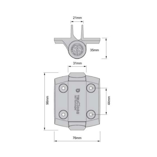 White Pool Safe Hinge Details with extra alignment legs.